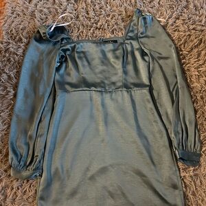 Elegant Satin Long Sleeve Dress